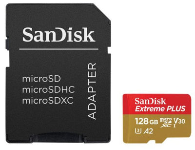 SanDisk Extreme Plus Memory Card Flash Adapter Microsdxc a SD Included 128GB A2 / Video Class V30 / Uhs-i U3 / — image 1