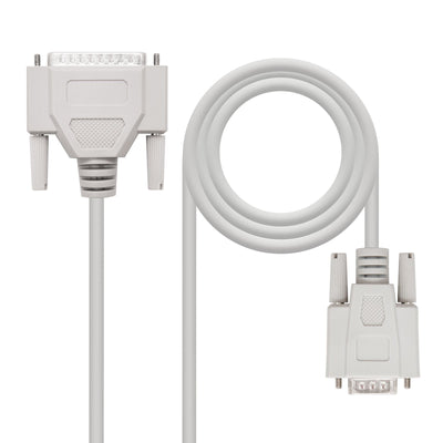 Nanocable Cable Serie Modem DB9 Female a DB25 Male 1.80M - Beige — image 1