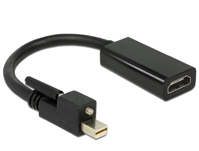 Delock Adapter Mini DisplayPort 1.2 Male With Screw HDMI Female 4K Activo Black