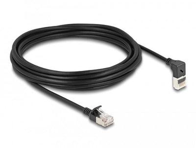 Delock Network Cable RJ45 CAT.6A S/FTP Slim 90° Oben Angular / Gerade 5M — image 1