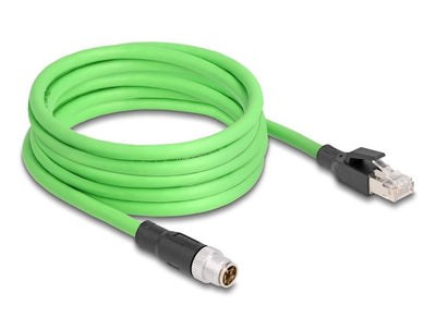 Delock 80444 Cable M12 Codificado X 8 Pin Male a RJ45 Male Pur (tpu) 5M — image 1