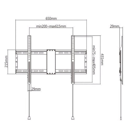 Gembird WM-80F-01 TV Wall Mount Fixed 37-80 Up To 70KG — image 1
