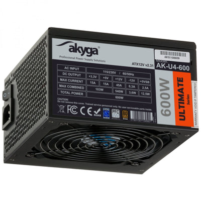 Akyga Power Supply AK-U4-600 600W 20 + 4 Pin ATX Black — image 1