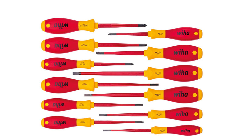 Wiha Wh-41003 Kit Screwdrivers Softfinish Electric Slimfix, 12 Pieces
