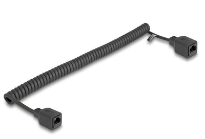 Delock RJ45 Cable Espiral Connector Female a Female CAT.5E UTP 0,8M Up To 2M Black — image 1
