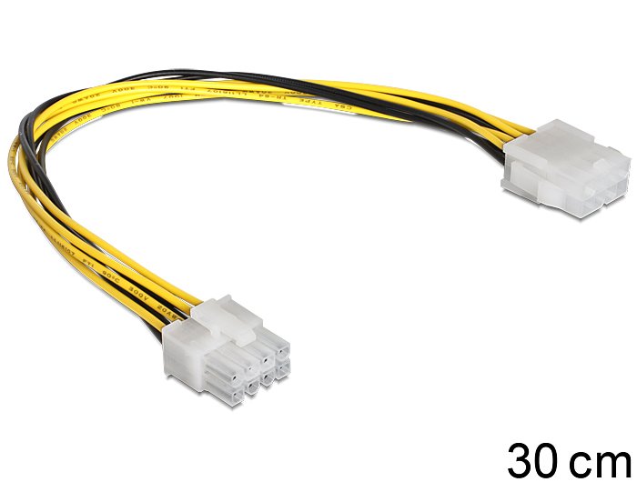 Delock Cable Prolongador Power Motherboard Eps 8 Pines 30CM 83342