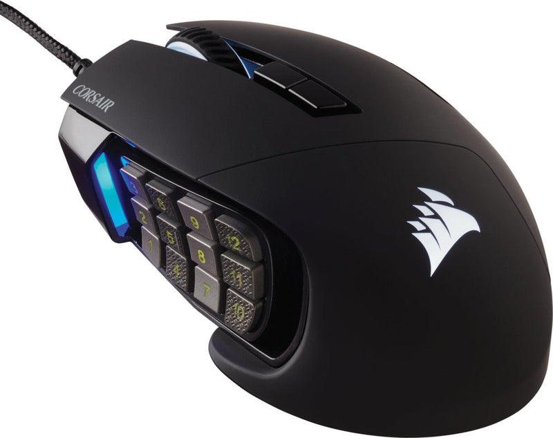 Corsair Mouse USB Gaming Scimitar Elite RGB Optico 16K DPI Moba Mmo Black