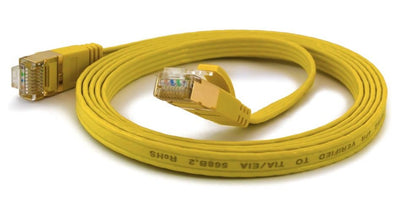 Wantecwire FTP, Cable Ultra-slim CAT.6A, Q 1.6X6.5MM, Yellow Length 1.00M — image 1