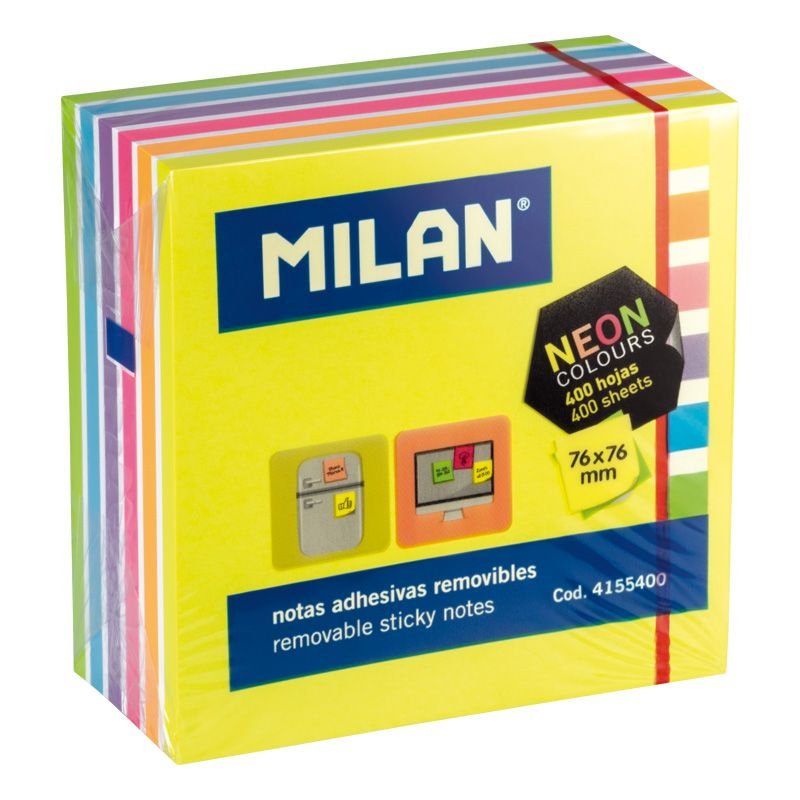 Milan Pack 400 Notas Adhesivas 76X76MM Colours Fluor