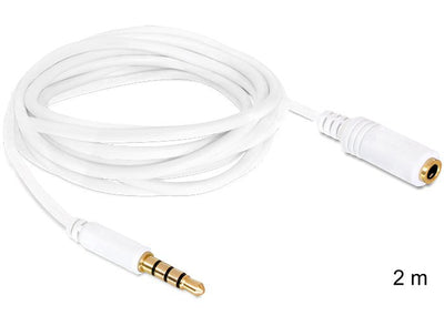 Delock Cable Jack 3.5MM 2M M/H Alargo White — image 1