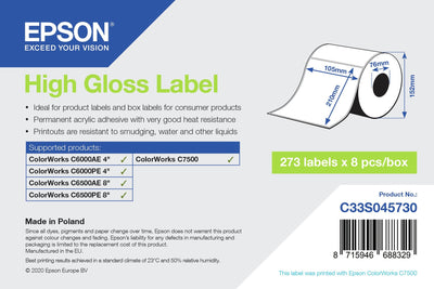 Epson C33S045730 Label Printer White Label Printer Self-adhesive — image 1