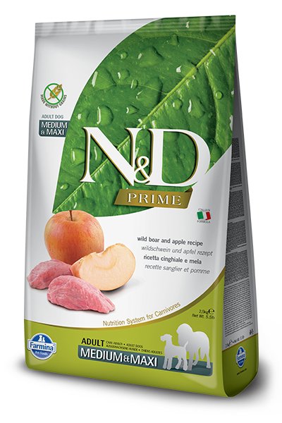 Farmina N&d Prime Alimento Seco Perros Adultos Raza Medium And Large With Caza And Manzana 12KG