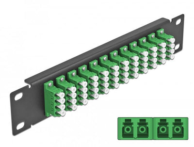 Delock 10 Panel Connection Fo 12 Ports Lc Quad Green 1 U Black — image 1