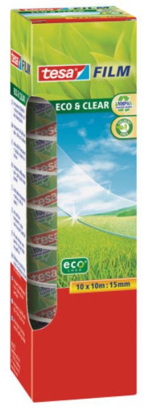Tesa Eco & Clear, 10 Rolls 15MM, Office Box, Tape Adhesiva Transparent 10 Metres — image 1