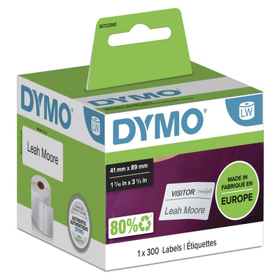 Dymo Label Lw Identificación 89X41MM, 1 Roll Labels (300) Paper White — image 1