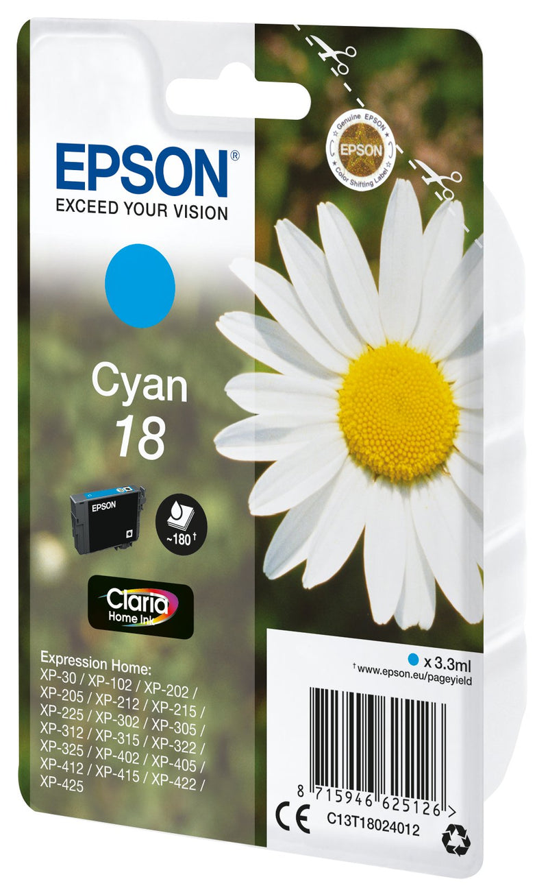 Epson Genuine Ink T1802 Cyan