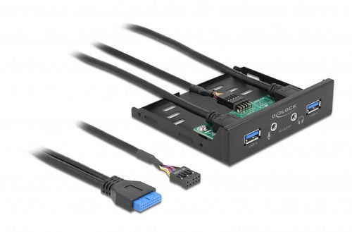 Delock Panel Front 3.5 USB 3.2 Gen 1 2 X USB Tipo-a + Hd-audio — image 1