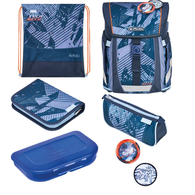 Herlitz Filoactive XL Plus Techmech Set Of Backpack School Child Poliéster Blue Orange — image 1
