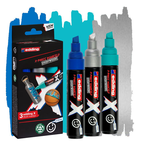 Edding X 6900 Oceano Pack 3 Markers Multisuperficie Permanentes Ink Opaca - Punta Biselada With Trazo 2-10MM — image 1