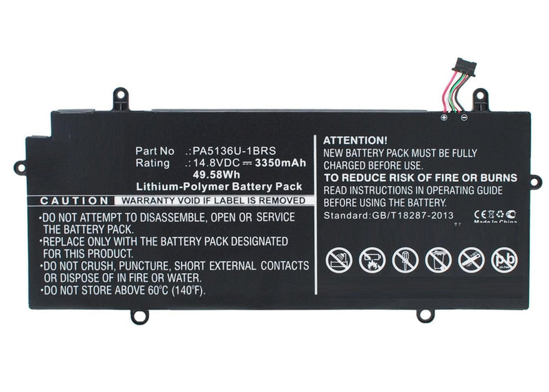 Coreparts Battery Laptop Toshiba 50WH Li-pol 14,8V 3350MAH Black Portege Z30, Ultrabook, Portege Z30-002, Port
