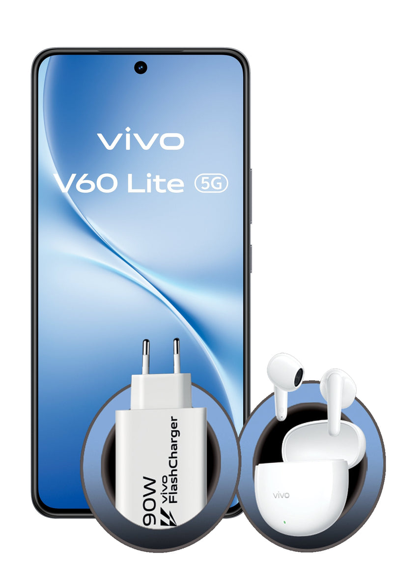 Vivo V60 Lite 5G 6.77 8GB 256GB Black Bundle