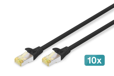 Digitus CAT.6A S/FTP Network Cable, Pack 10 Pieces 2M, Black — image 1