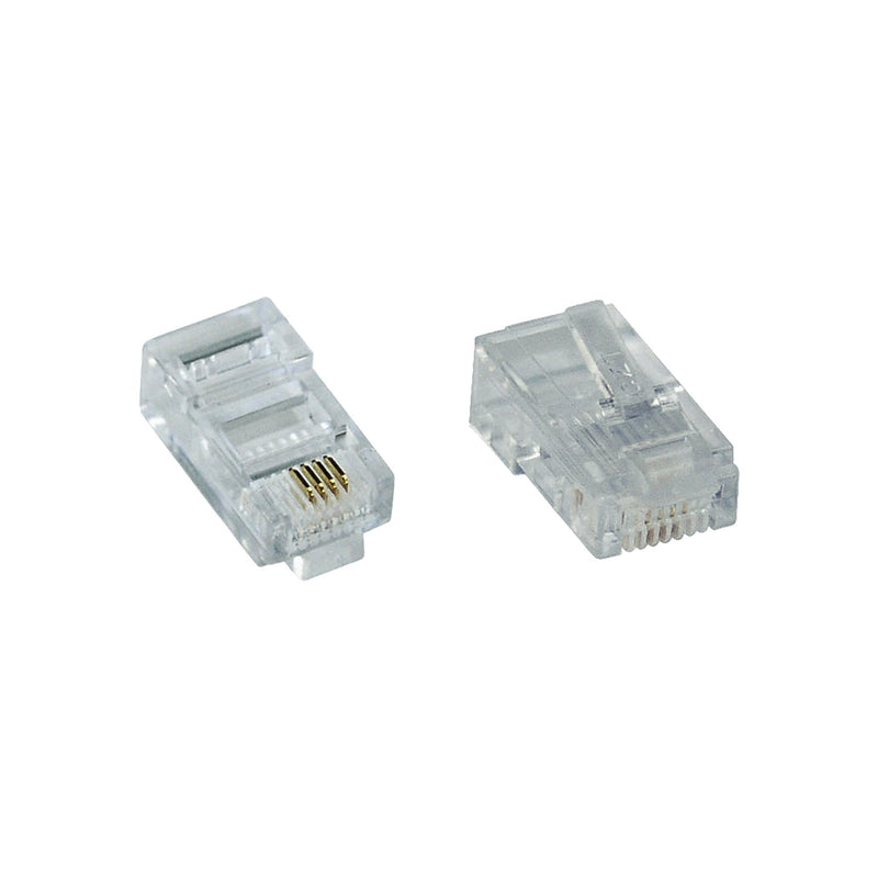 Inline Connector Modular 100PCS 8P4C RJ45 Crimpar a Cable Flat ISDN