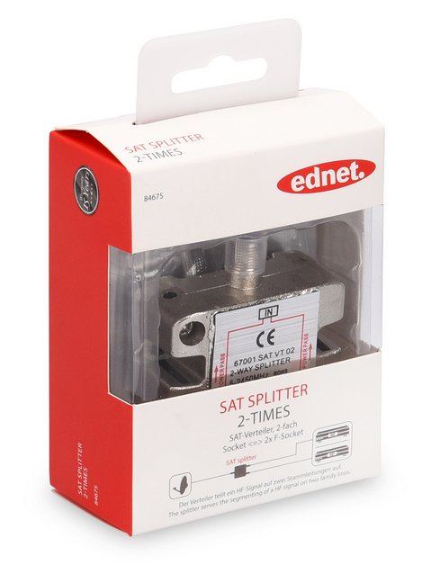 Ednet 84675 Cable Divisor And Combinador Divisor Signal Cable Coaxial Metallic