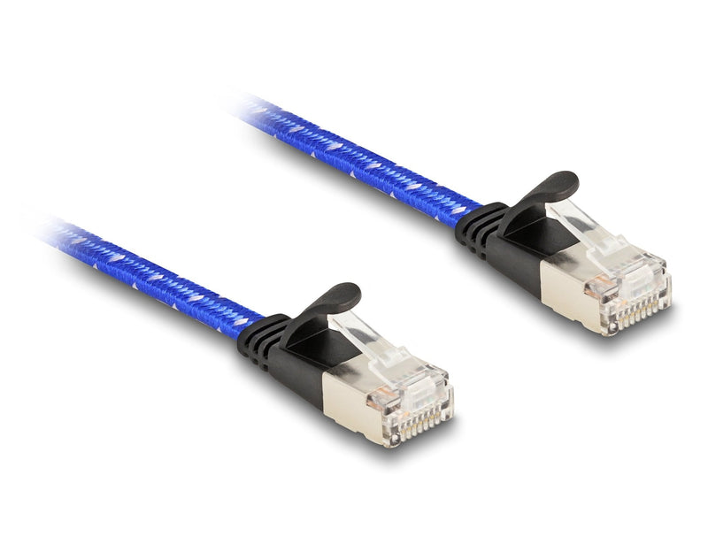 Delock RJ45 Network Cable Flat Trenzado CAT.6A U/FTP 5M Blue