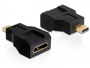 Delock Adapter High Speed HDMI With Ethernet, Micro D Male Mini C Female