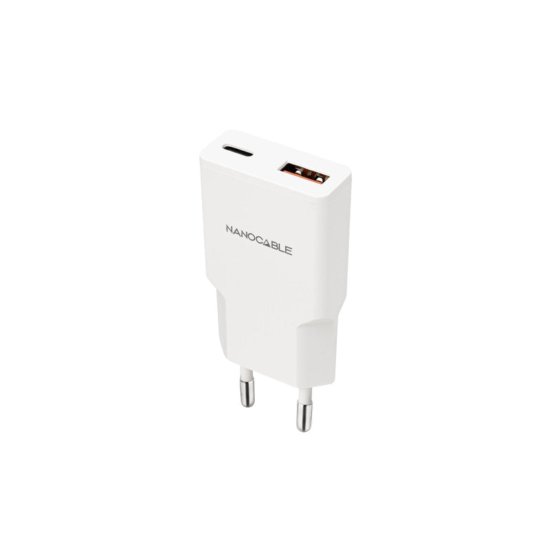 Nanocable Charger Wall 1x USB-C Pd 1x USB-A/Qc 30W White 1x USB Type-c / 1x USB Male/ 30W/ White