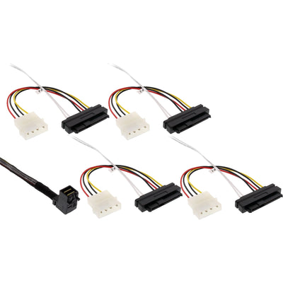 Inline® Mini Sas HD Cable SFF-8643 Angled a 4X SFF-8482 + Power 1M — image 1