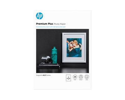 HP Premium Plus Paper Fotografico Glossy A4 (210 X 297MM) - 300G/M² - 20 Hoja(s) Envy 5055, 7645, Officejet 52 — image 1