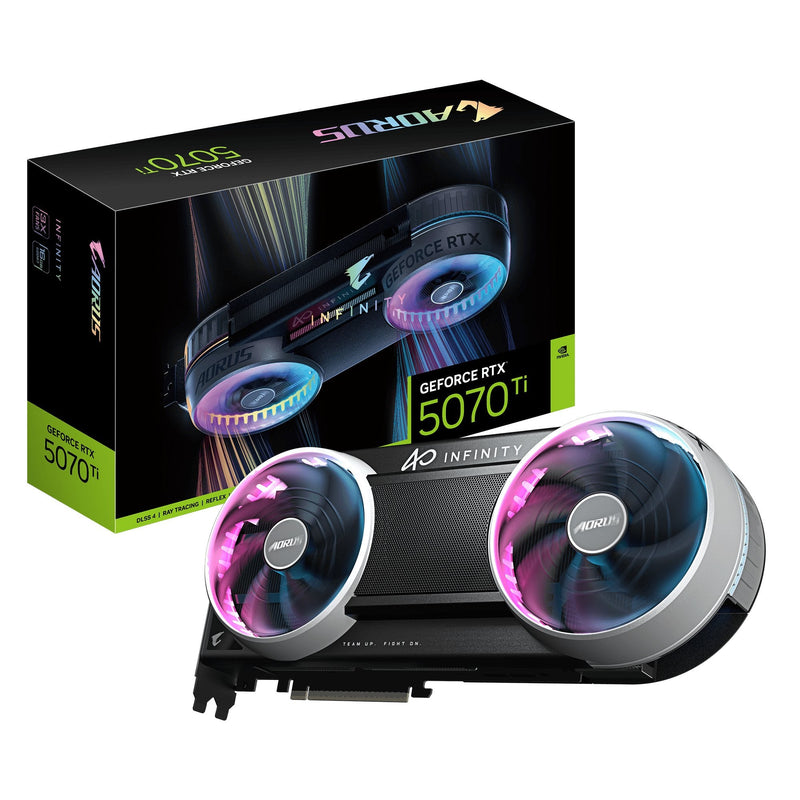 Gigabyte Graphics Card Aorus GeForce Rtx 5070 Ti Infinity 16GB GDDR7 Reflex 2 Rtx Ai DLSS4.5