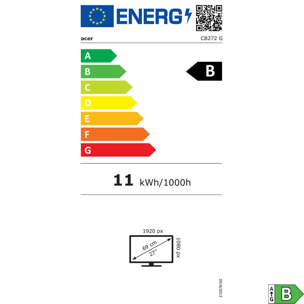 Acer Gaming Monitor Acer Um.hb2Ee.g06 27" Full Hd Lcd
