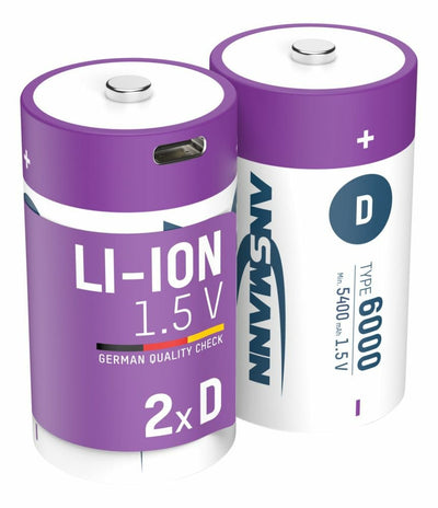 Ansmann 1314-0005 Batteries Recargables Mono D Type 6000 (min. 5400MAH) Pack 2 Pieces — image 1