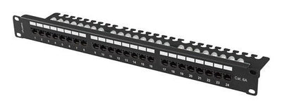 Lanberg Patch Panel 24 Ports 1U 19 CAT.6A UTP With Organiser Cables Black — image 1