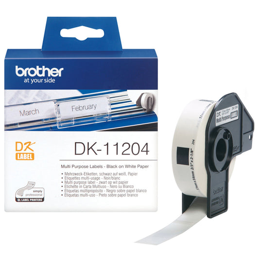 Brother Multipurpose Printer Labels Brother Dk11204 White Paper