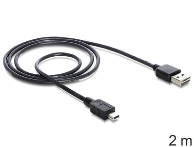 Delock 85554 USB Cable 2M 2.0 USB a Mini-usb B Black — image 1