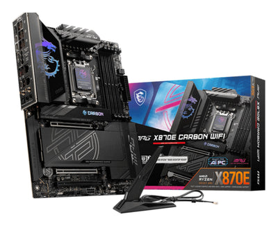 MSI Board Mpg X870E Carbon Wi-Fi, AMD, AM5,X870,4DDR5,LAN5G + WIFI7 + BT5.4,ATX — image 1