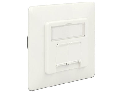 Delock Modular Wall Outlet Flush Mount 2 Port CAT.6A Lsa — image 1
