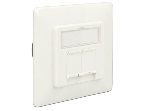 Delock Modular Wall Outlet Flush Mount 2 Port CAT.6A Lsa — image 1