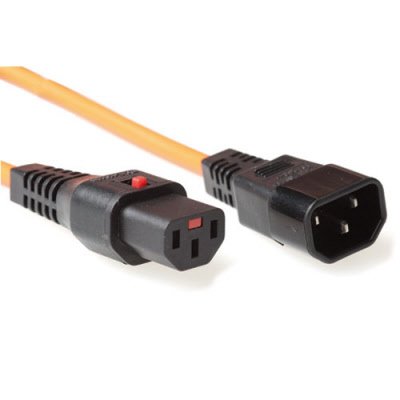 Powercord C13 IEC Lock - C14 Orange 2M, PC940