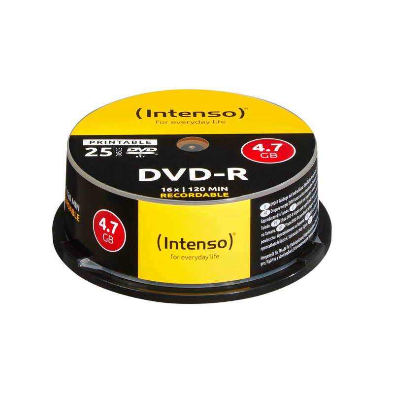 Intenso Dvd-r 4,7GB 25PCS Casebox Printable Inkjet 16X
