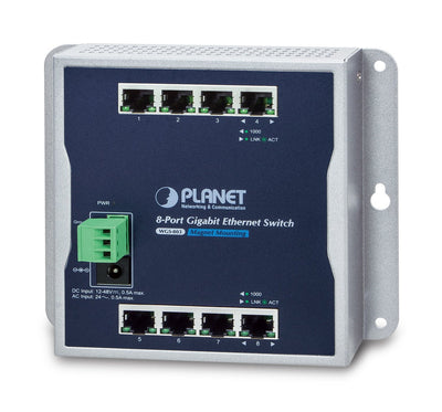 Planet Industrial 8-PORT 10/100/1000T Wall-mount Switch — image 1
