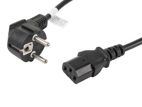 Lanberg Cable Power CA-C13C-11CC-0018-BK Connectors Schuko / IEC320 C13 1.8 Metres — image 1