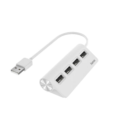 Hama Hub Essential USB 2.0 - USB Cable -a Integrado 15CM - USB-A Female X4 - White — image 1