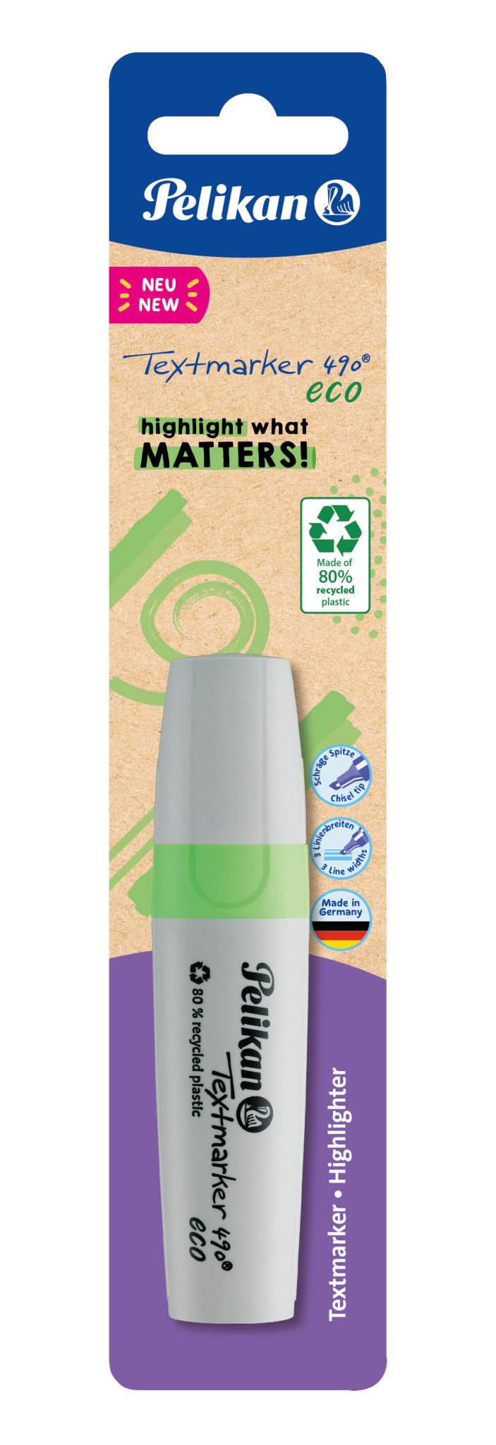 Pelikan Textmarker 490 Eco 1 Piece Neon-verde