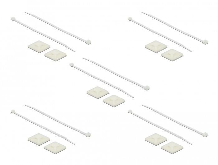 Delock Base Assembly 30 X 30MM With Brida Cables L 200 X a 4,8MM White 10 Pieces