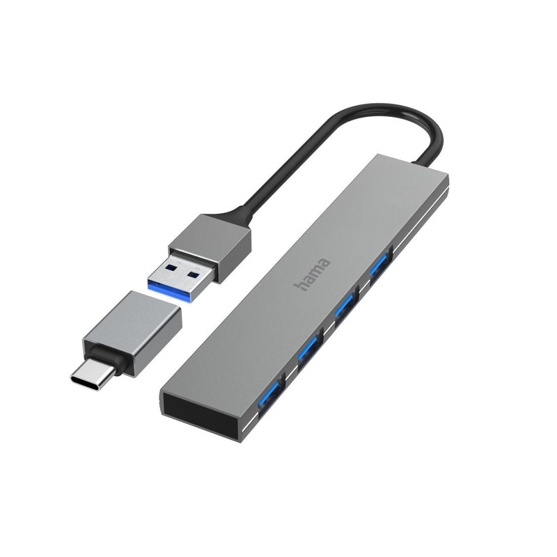 Hama 00200141 Hub Interfaz USB 3.2 Gen 1 (3.1 Gen 1) Type-a 5000 Mbit/S Grey